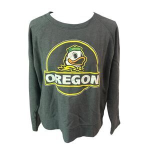 Sideline Apparel Charcoal Gray Oregon Ducks Pullover Hoodie Women's XL